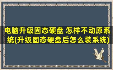 电脑升级固态硬盘 怎样不动原系统(升级固态硬盘后怎么装系统)